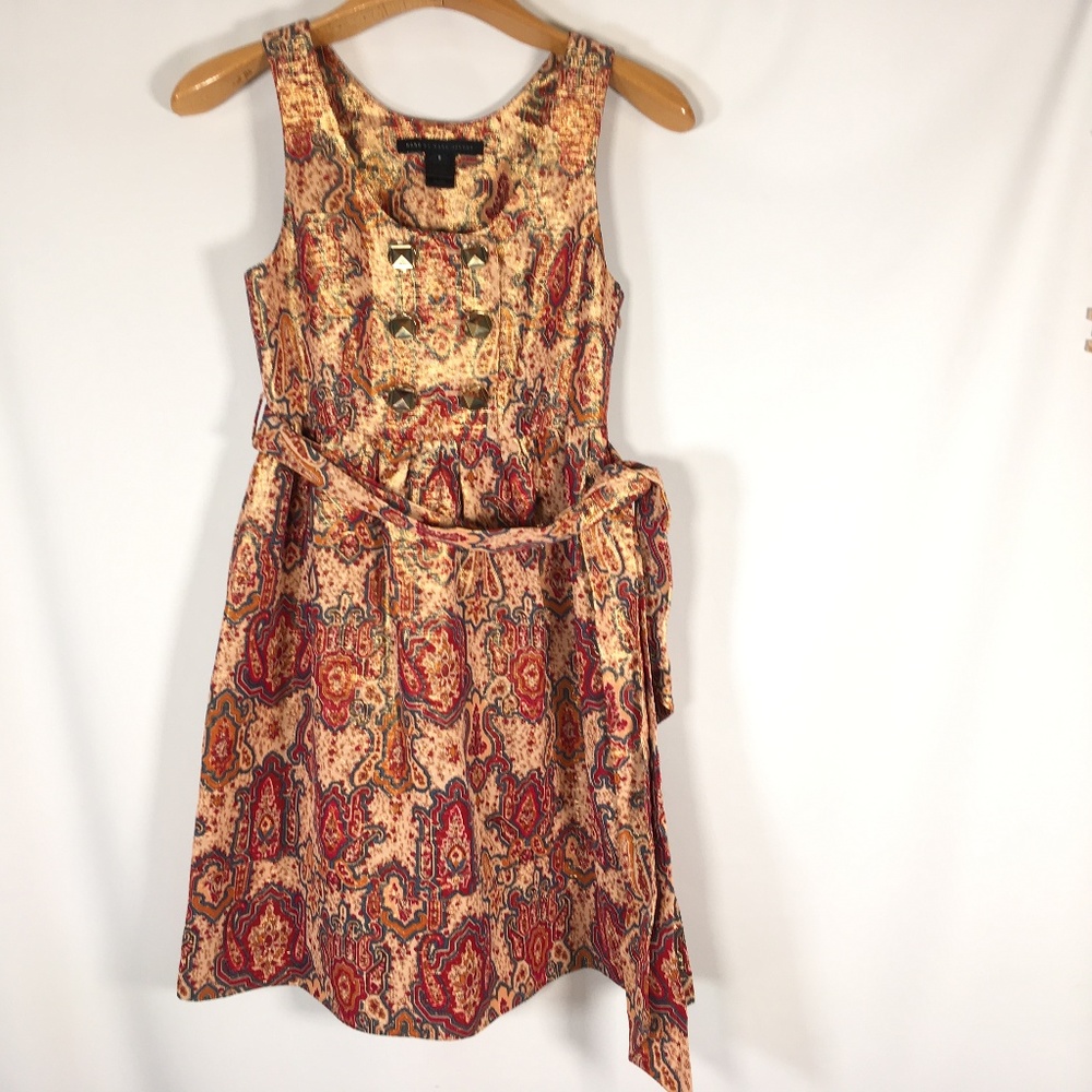 Marc Jacobs Dress Red Gold Fit flare HOLIDAY 2